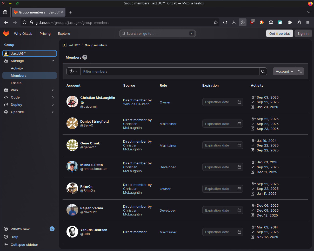 Fraudulent Gitlab Members