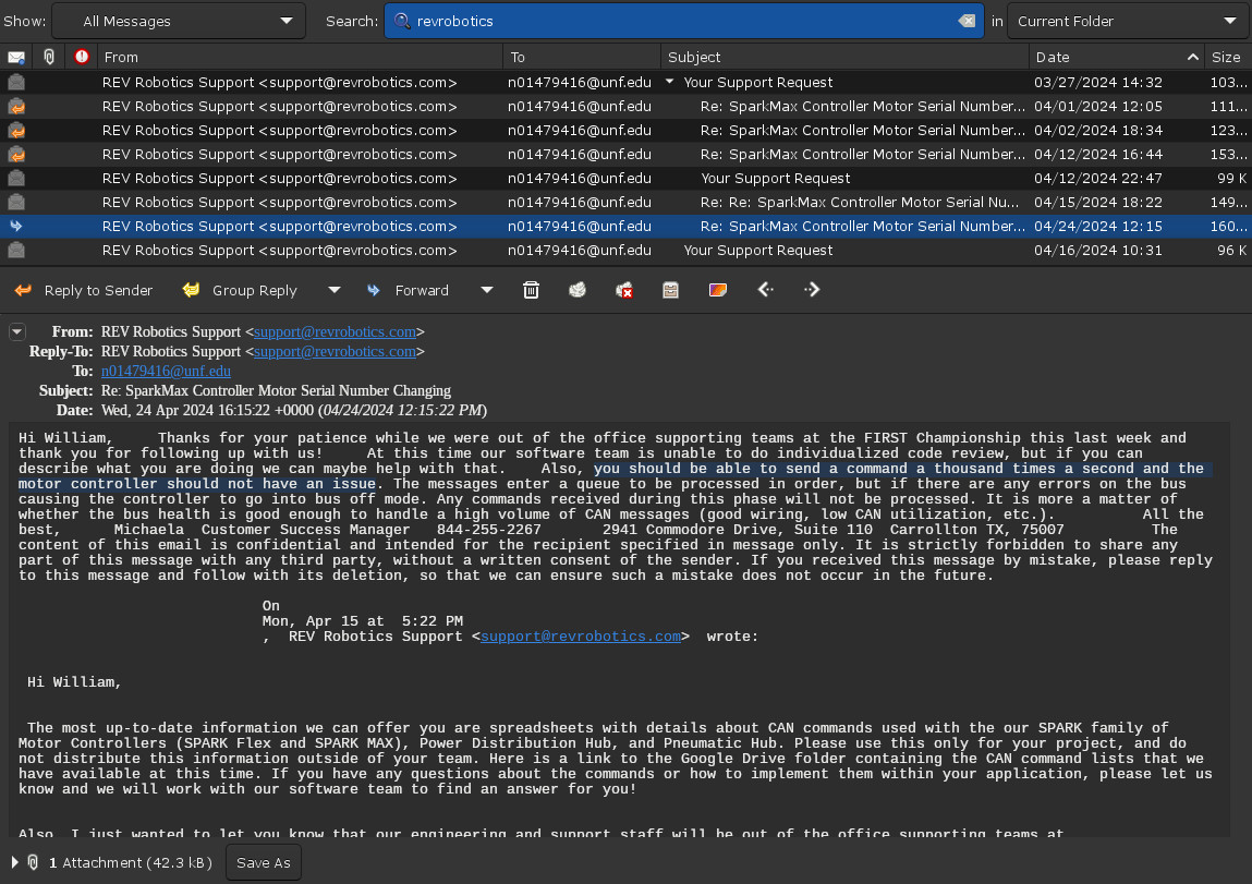 2024 William Thomson RevRobotics Email Response